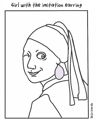 A cartoon about one iconic girl in art history