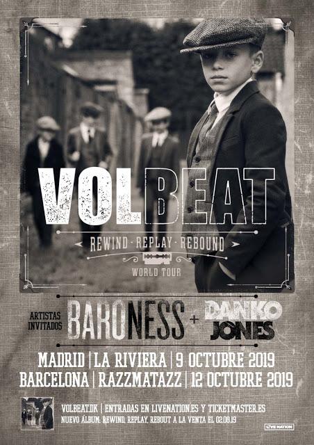 Volbeat con Baroness y Danko Jones en octubre en La Riviera y Razzmatazz