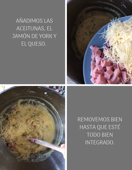 Green olive, Ham & Cheese Bundt Cake #BundtBakers {Bundt Cake salado}