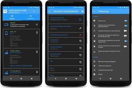 Quién está en mi WiFi, un escáner de red para Android