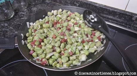 (Receta) Habas fritas con jamón