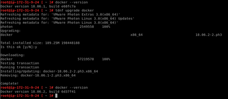 Actualizar Docker Photon OS