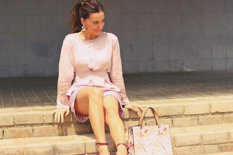 Shorts vichy en rosa