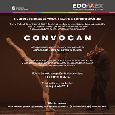 BUSCA SECRETARÍA DE CULTURA BAILARINAS Y BAILARINES PARA INTEGRAR LA COMPAÑÍA DE DANZA DEL EDOMÉX