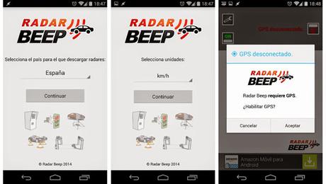 Configuración inicial de Radar Beep detector de radares
