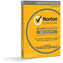 Seguridad cibernética y trabajo remoto Norton Security Premium 2019 - Antivirus, PC/Mac/iOS/Android, 10 dispositivos, 1 año