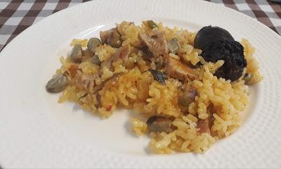 ARROZ AL HORNO DE MAGRO, MORCILLA Y HABAS