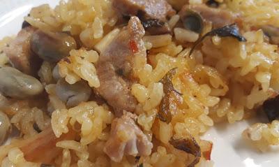 ARROZ AL HORNO DE MAGRO, MORCILLA Y HABAS