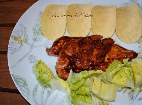 Pollo en salsa de miel y limón