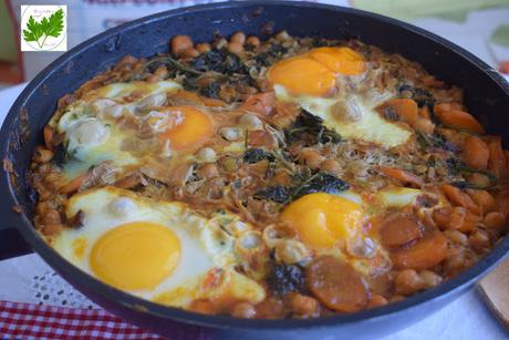 Hojas de Zanahorias con Garbanzos al Pimentón