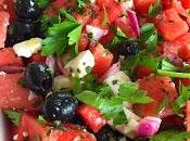 Ensalada sandia, feta aceitunas