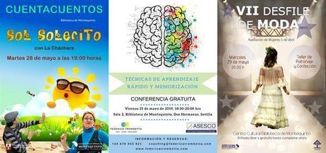 Agenda de actividades en el Centro Cultural Biblioteca de Montequinto del 27 de mayo al 2 de junio