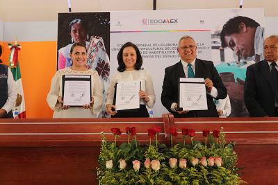 FIRMAN TURISMO Y UIEM CONVENIO A FAVOR DE LA COMUNIDAD ARTESANAL MAZAHUA