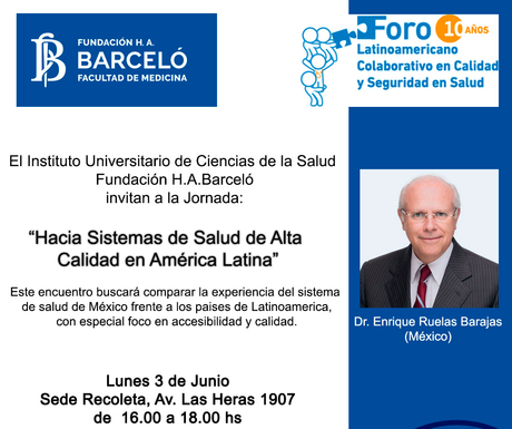 Próximo Lunes 3 de Junio: Jornada en Barceló: Hacia Sistemas de Salud de Alta Calidad en América Latina
