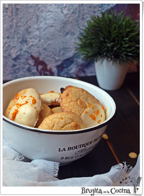 Galletas chocolate blanco y naranja