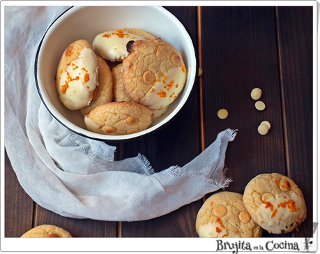 Galletas chocolate blanco y naranja