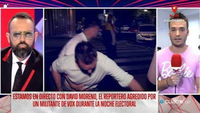 Vox agrede a un reportero de la Cuatro.