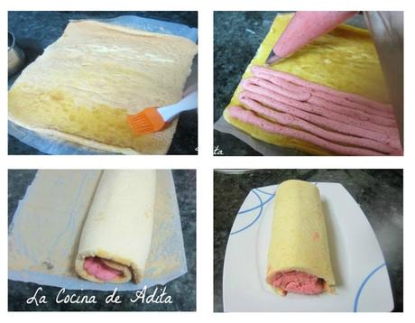 Brazo gitano relleno de mermelada de cerezas