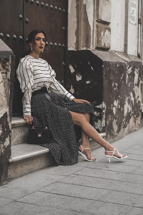 Cómo mezclar estampados: Rayas y lunares rayas y lunares