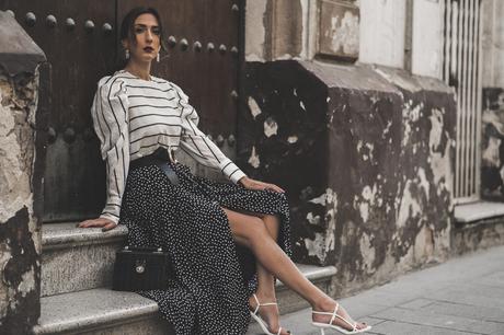 Cómo mezclar estampados: Rayas y lunares mix and match