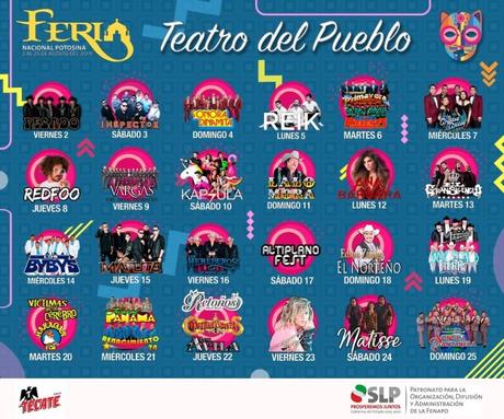 Cartelera del Teatro del Pueblo de la FENAPO 2019