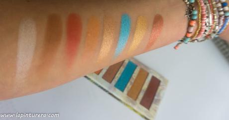 Colección Island Escape de Primark 10 paleta de sombras swatches