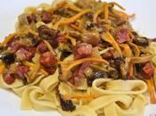 Pasta fresca casera, tallarines camagrocs chorizo