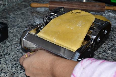 Pasta fresca casera, tallarines con camagrocs y chorizo Pasta fresca casera, tallarines con camagrocs y chorizo