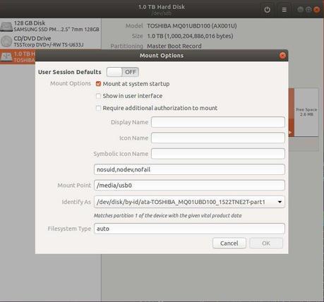 Como cambiar el punto de montaje de un disco en Ubuntu