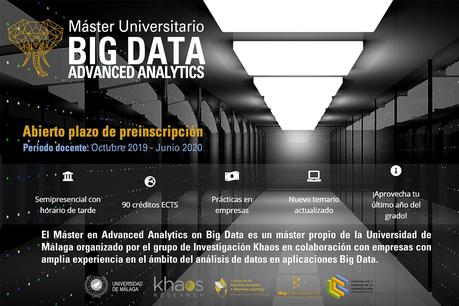 La UMA abre el período de preinscripción de la IV Edición del Máster Advanced Analytics on Big Data