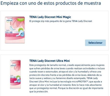 compresas Tena gratis para embarazadas