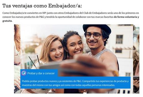 club embajadores p&g muestras gratis