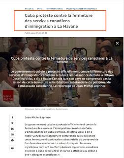 Cuba protesta por el cierre de los servicios de inmigración de Canadá