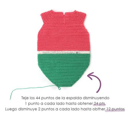 Cómo hacer un pelele de crochet Sandía DIY- Tutorial y Patrón