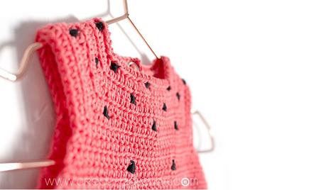 Cómo hacer un pelele de crochet Sandía DIY- Tutorial y Patrón