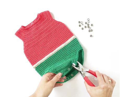 Cómo hacer un pelele de crochet Sandía DIY- Tutorial y Patrón