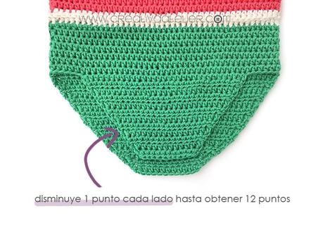 Cómo hacer un pelele de crochet Sandía DIY- Tutorial y Patrón