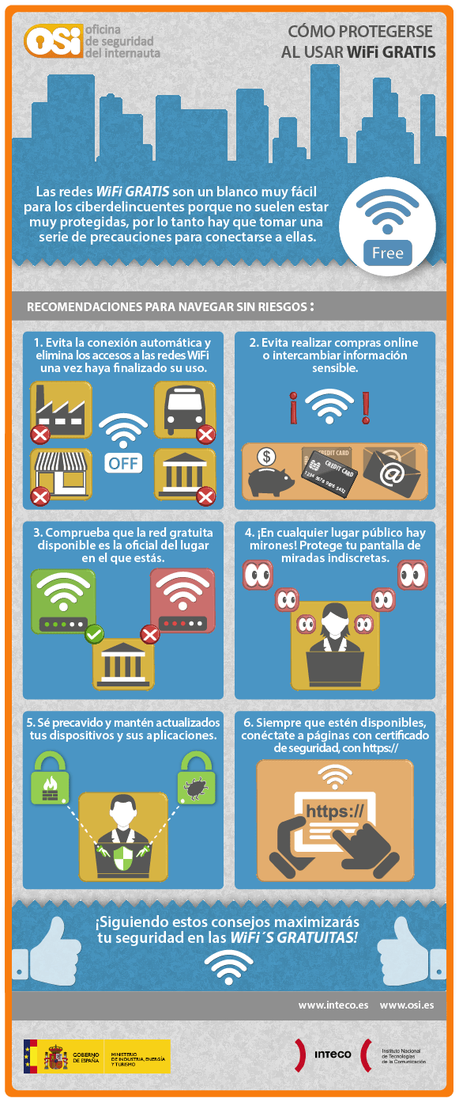 ¿Cómo protegerse al utilizar WiFi gratis? #infografía ¿Cómo protegerse al utilizar WiFi gratis? #infografía