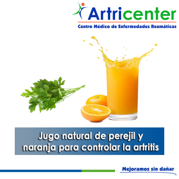Artricenter: Jugo natural de perejil y naranja para controlar la artritis