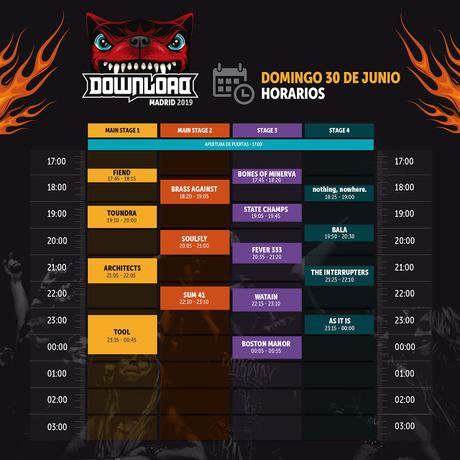 Horarios del Download Festival Madrid 2019