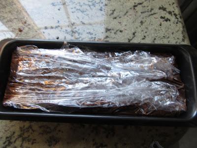 Tapar con film Tarta de galletas y nutella Thermomix