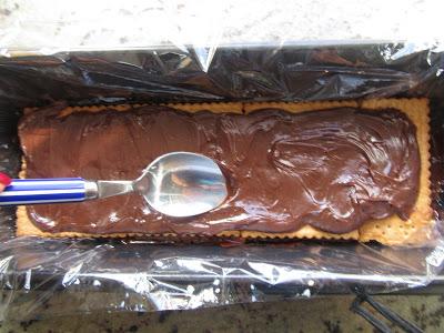 Capas de galletas y ganache de nutella Tarta de galletas y nutella Thermomix