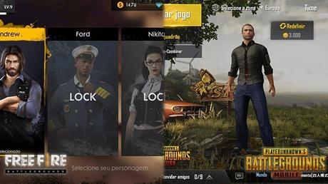 Free Fire PUBG Mobile Personajes y experiencia