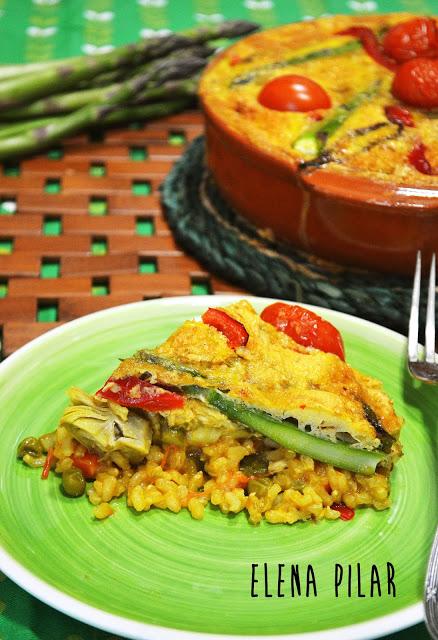 Arroz con costra vegetariano