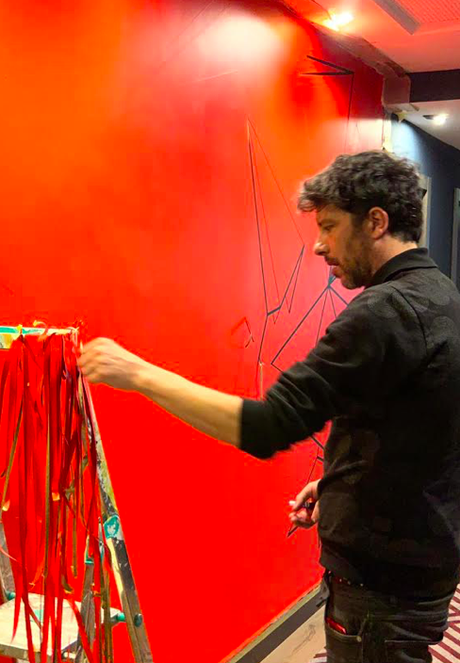 Simulación mural de Ismael Iglesias en el Hotel NYX de Bilbao