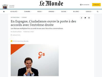 'The Times' y 'Le Monde': Rivera derechiza a Ciudadanos.