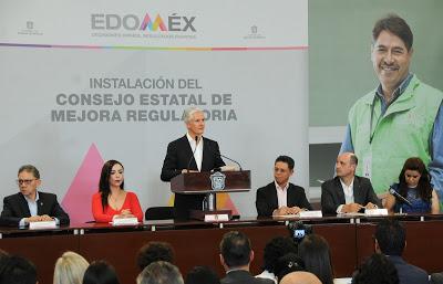 INSTALA ALFREDO DEL MAZO CONSEJO ESTATAL DE MEJORA REGULATORIA PARA SIMPLIFICAR Y FOMENTAR LA APERTURA DE NEGOCIOS EN EL EDOMÉX