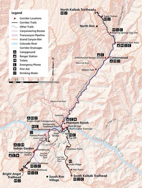 Map-of-the-Trail.jpg.optimal ▷ Cómo caminar por el borde del gran cañón