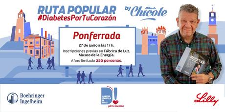 La Ruta Popular #DiabetesPorTuCorazón en la que participa Alberto Chicote se celebrará el próximo 27 de junio en Ponferrada