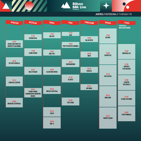 Horarios del Bilbao BBK Live 2019 Horarios del Bilbao BBK Live 2019